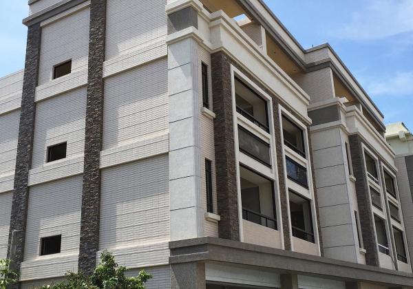 建筑侧面石材贴面近视角